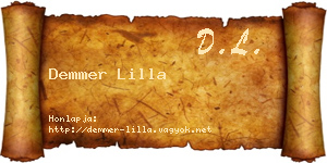 Demmer Lilla névjegykártya